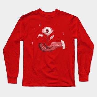 Spooky cute eyeball rose Long Sleeve T-Shirt